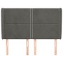 Cabecero con orejas de terciopelo gris oscuro 147x23x118/128 cm de vidaXL, Cabeceros y pies de cama - Ref: Foro24-3117865, Pr...