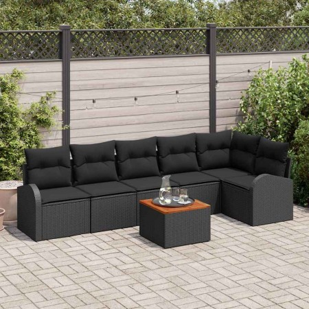 Conjunto de sofá de jardín 7 pcs Negro en Sofás de exterior | Comprar online en Foru.es