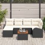 Conjunto de sofá de jardín 7 pcs Negro y blanco en Sofás de exterior | Comprar online en Foru.es