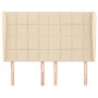 Cabecero con orejas de tela color crema 147x23x118/128 cm de vidaXL, Cabeceros y pies de cama - Ref: Foro24-3117959, Precio: ...