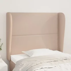 Headboard with ears cappuccino synthetic leather 103x23x118/128 cm by vidaXL, Headboards and footboards - Ref: Foro24-3117905...