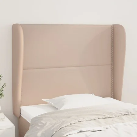 Cabecero con orejas cuero sintético capuchino 103x23x118/128 cm de vidaXL, Cabeceros y pies de cama - Ref: Foro24-3117905, Pr...