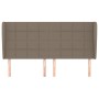 Cabecero con orejas de tela gris taupe 183x23x118/128 cm de vidaXL, Cabeceros y pies de cama - Ref: Foro24-3117974, Precio: 1...