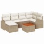 Conjunto de sofá de jardín 7 pcs Beige y blanco en Sofás de exterior | Comprar online en Foru.es