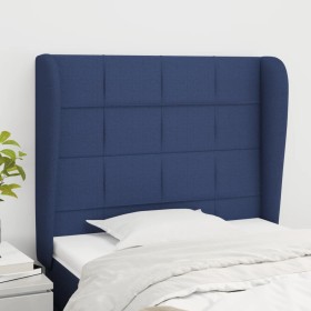 Cabecero con orejas de tela azul 83x23x118/128 cm de vidaXL, Cabeceros y pies de cama - Ref: Foro24-3117936, Precio: 70,51 €,...