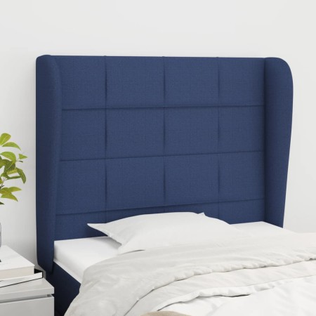 Cabecero con orejas de tela azul 83x23x118/128 cm de vidaXL, Cabeceros y pies de cama - Ref: Foro24-3117936, Precio: 70,51 €,...