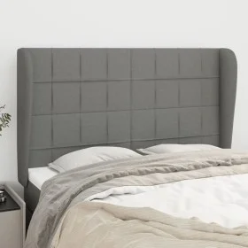 Cabecero con orejas de tela gris oscuro 147x23x118/128 cm de vidaXL, Cabeceros y pies de cama - Ref: Foro24-3117955, Precio: ...
