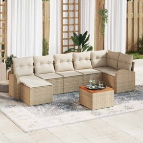Conjunto de sofá de jardín 8 pcs Beige y blanco en Sofás de exterior | Comprar online en Foru.es