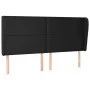 Headboard with ears black synthetic leather 203x23x118/128 cm by vidaXL, Headboards and footboards - Ref: Foro24-3117784, Pri...