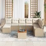 Conjunto de sofá de jardín 9 pcs Beige y blanco en Sofás de exterior | Comprar online en Foru.es