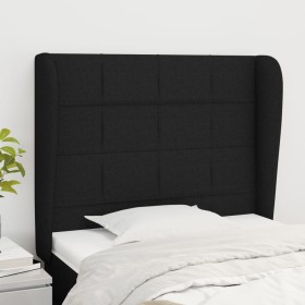 Cabecero con orejas de tela negro 93x23x118/128 cm de vidaXL, Cabeceros y pies de cama - Ref: Foro24-3117940, Precio: 73,23 €...