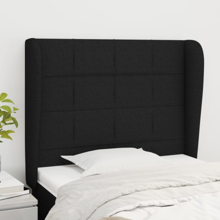 Cabecero con orejas de tela negro 93x23x118/128 cm de vidaXL, Cabeceros y pies de cama - Ref: Foro24-3117940, Precio: 73,23 €...