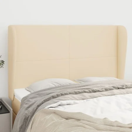 Headboard with cream fabric ears 147x23x118/128 cm by vidaXL, Headboards and footboards - Ref: Foro24-3117679, Price: 124,55 ...