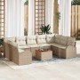 Conjunto de sofá de jardín 10 pcs Beige y blanco en Sofás de exterior | Comprar online en Foru.es