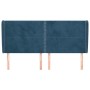 Cabecero con orejas de terciopelo azul oscuro 203x23x118/128 cm de vidaXL, Cabeceros y pies de cama - Ref: Foro24-3117886, Pr...