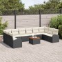 Conjunto de sofá de jardín 11 pcs Negro y blanco en Sofás de exterior | Comprar online en Foru.es