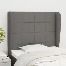 Headboard with dark gray fabric ears 83x23x118/128 cm by vidaXL, Headboards and footboards - Ref: Foro24-3117931, Price: 74,1...