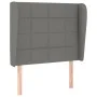 Headboard with dark gray fabric ears 83x23x118/128 cm by vidaXL, Headboards and footboards - Ref: Foro24-3117931, Price: 74,1...