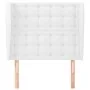 Headboard with white synthetic leather ears 93x23x118/128 cm by vidaXL, Headboards and footboards - Ref: Foro24-3118035, Pric...