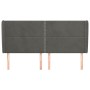 Cabecero con orejas de terciopelo gris oscuro 203x23x118/128 cm de vidaXL, Cabeceros y pies de cama - Ref: Foro24-3117883, Pr...