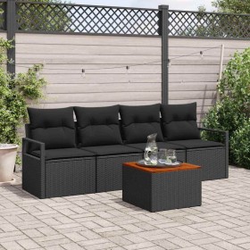 Conjunto de sofás de jardín 5 pcs Negro ratán sintético en Sofás de exterior | Comprar online en Foru.es