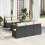 Conjunto de sofá de jardín 6 pcs Negro y blanco en Sofás de exterior | Comprar online en Foru.es