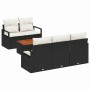 Conjunto de sofá de jardín 6 pcs Negro y blanco en Sofás de exterior | Comprar online en Foru.es