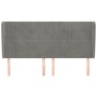 Cabecero con orejas de terciopelo gris claro 203x23x118/128 cm de vidaXL, Cabeceros y pies de cama - Ref: Foro24-3118022, Pre...