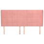 Cabecero con orejas de terciopelo rosa 203x23x118/128 cm de vidaXL, Cabeceros y pies de cama - Ref: Foro24-3118027, Precio: 1...