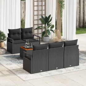 Conjunto de sofá de jardín 6 pcs Negro en Sofás de exterior | Comprar online en Foru.es