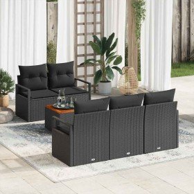 Conjunto de sofá de jardín 6 pcs Negro en Sofás de exterior | Comprar online en Foru.es