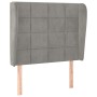 Cabecero con orejas de terciopelo gris claro 93x23x118/128 cm de vidaXL, Cabeceros y pies de cama - Ref: Foro24-3117992, Prec...