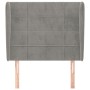 Cabecero con orejas de terciopelo gris claro 93x23x118/128 cm de vidaXL, Cabeceros y pies de cama - Ref: Foro24-3117992, Prec...