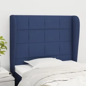 Cabecero con orejas de tela azul 103x23x118/128 cm de vidaXL, Cabeceros y pies de cama - Ref: Foro24-3117952, Precio: 77,91 €...