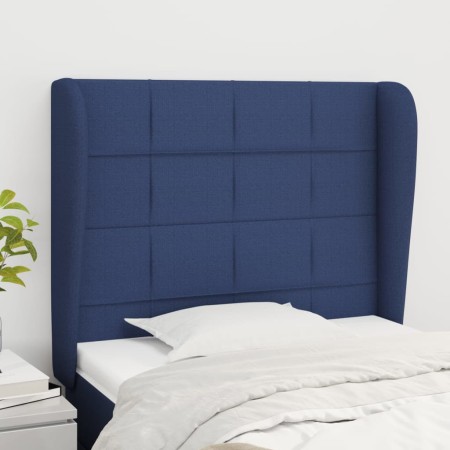 Cabecero con orejas de tela azul 103x23x118/128 cm de vidaXL, Cabeceros y pies de cama - Ref: Foro24-3117952, Precio: 75,44 €...