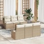 Conjunto de sofá de jardín 7 pcs Beige y blanco en Sofás de exterior | Comprar online en Foru.es