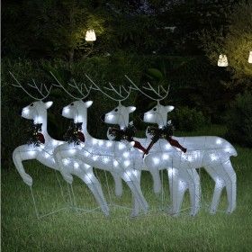 Renos de Navidad 4 unidades 80 LED blanco de vidaXL, Luces de Navidad - Ref: Foro24-3154270, Precio: 76,71 €, Descuento: %
