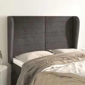 Kopfteil mit dunkelgrauen Samtohren 147x23x118/128 cm von vidaXL, Kopf- und Fußteile - Ref: Foro24-3118145, Preis: 109,51 €, ...