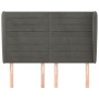 Cabecero con orejas de terciopelo gris oscuro 147x23x118/128 cm de vidaXL, Cabeceros y pies de cama - Ref: Foro24-3118145, Pr...