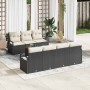 Conjunto de sofás de jardín 8 pcs Negro y crema ratán sintético en Sofás de exterior | Comprar online en Foru.es