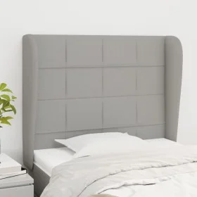 Headboard with light gray fabric ears 103x23x118/128 cm by vidaXL, Headboards and footboards - Ref: Foro24-3117946, Price: 78...