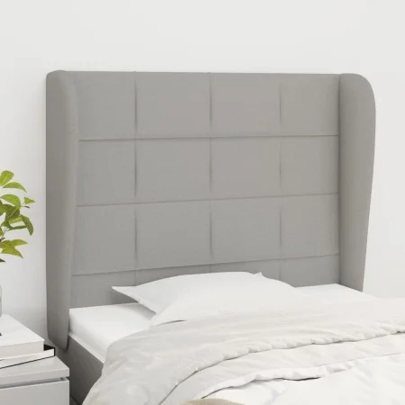 Headboard with light gray fabric ears 103x23x118/128 cm by vidaXL, Headboards and footboards - Ref: Foro24-3117946, Price: 78...