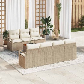 Conjunto de sofás de jardín 8 pcs Beige y Crema ratán sintético en Sofás de exterior | Comprar online en Foru.es
