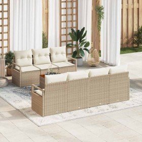 Conjunto de sofás de jardín 8 pcs Beige y Crema ratán sintético en Sofás de exterior | Comprar online en Foru.es