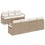 Conjunto de sofás de jardín 8 pcs Beige y Crema ratán sintético en Sofás de exterior | Comprar online en Foru.es