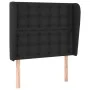Headboard with black synthetic leather ears 83x23x118/128 cm by vidaXL, Headboards and footboards - Ref: Foro24-3118028, Pric...