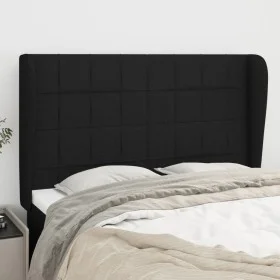 Cabecero con orejas de tela negro 147x23x118/128 cm de vidaXL, Cabeceros y pies de cama - Ref: Foro24-3117956, Precio: 144,96...