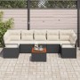 Conjunto de sofá de jardín 8 pcs Negro y blanco en Sofás de exterior | Comprar online en Foru.es