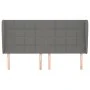 Headboard with dark gray fabric ears 183x23x118/128 cm by vidaXL, Headboards and footboards - Ref: Foro24-3117971, Price: 136...