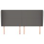 Cabecero con orejas cuero sintético gris 163x23x118/128cm de vidaXL, Cabeceros y pies de cama - Ref: Foro24-3117776, Precio: ...